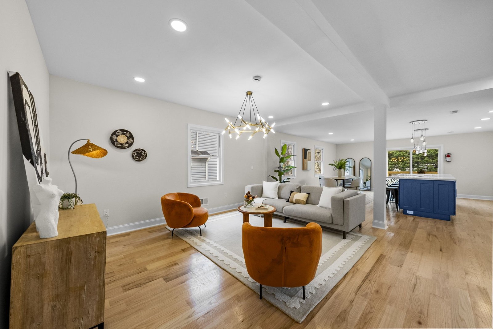 Finished living room at 222 Fourth Street in Ridgefield Park, New Jersey