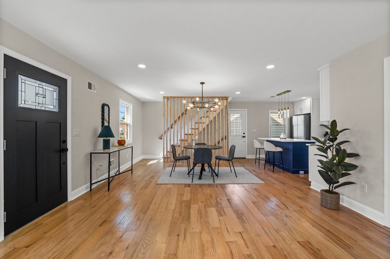 Finished dining and kitchen area at 78 Schuyler Avenue in North Arlington, New Jersey