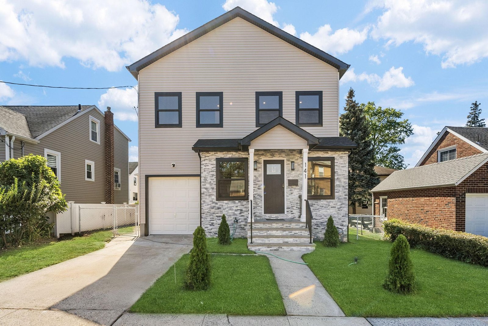 Completed exterior at 141 Melrose Avenue in North Arlington, New Jersey